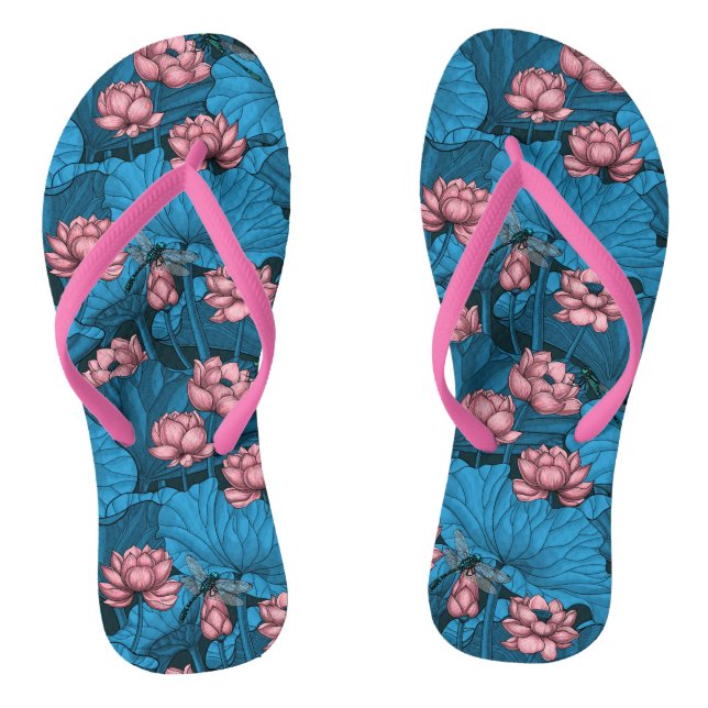 Night lotus garden flip flops (Footbed)