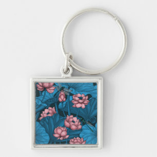 Night lotus garden key ring