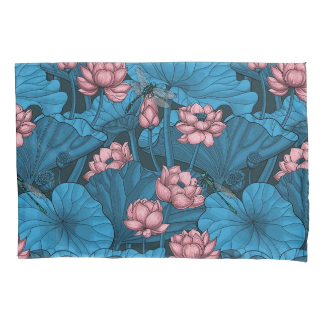 Night lotus garden pillowcase (Front)