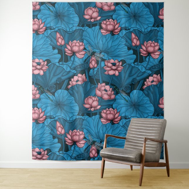 Night lotus garden tapestry (In Situ)