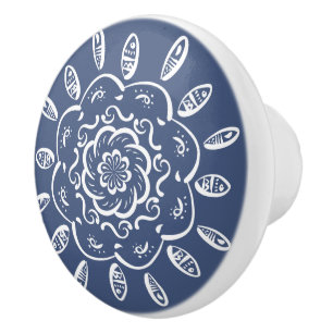 Night Mandala Ceramic Knob