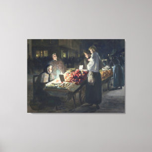 Night Market Scene Canvas Print