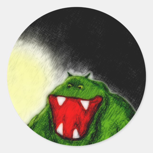 Night Monster Classic Round Sticker (Front)