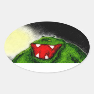 Night Monster Oval Sticker