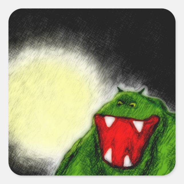 Night Monster Square Sticker (Front)