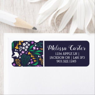 Night Moon Garden Floral Botanical Pattern