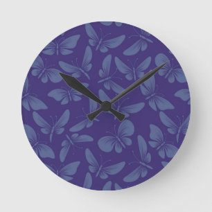 night moth butterflies background round clock