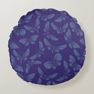 night moth butterflies background round cushion