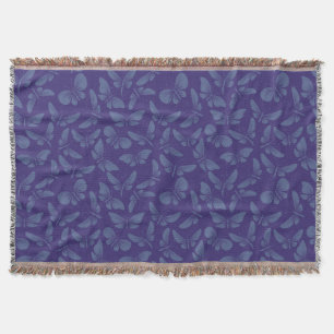 night moth butterflies background throw blanket