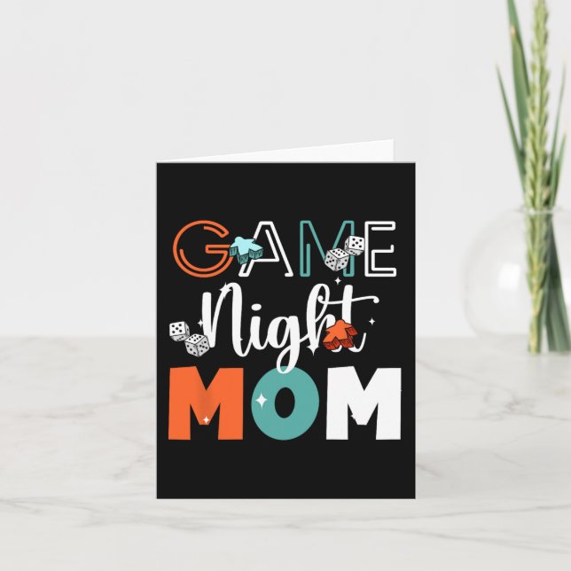 Night Mum Tabletop Board Games Mothers Day  Card (Front)