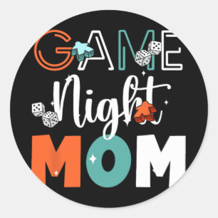 Night Mum Tabletop Board Games Mothers Day  Classic Round Sticker