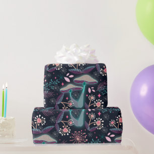 Night Mushroom Garden Wrapping Paper