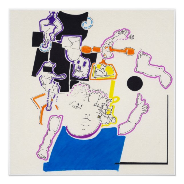 Night & Nap Drawings 14  by Pascale Baud P Poster (Front)