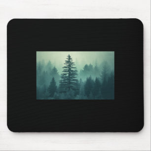 Night Nature Trees Outdoor Forest Green Mountains Mouse Mat