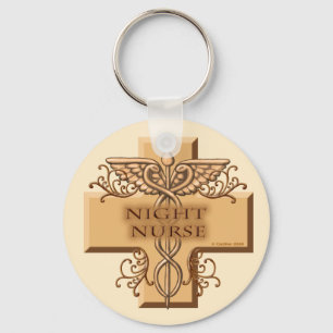 Night Nurse Caduceus Keychain