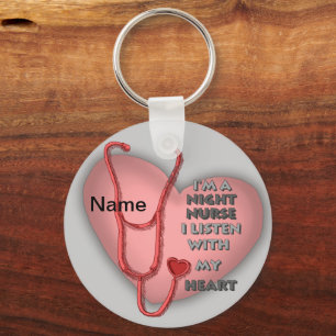 Night Nurse Red Heart  keychain