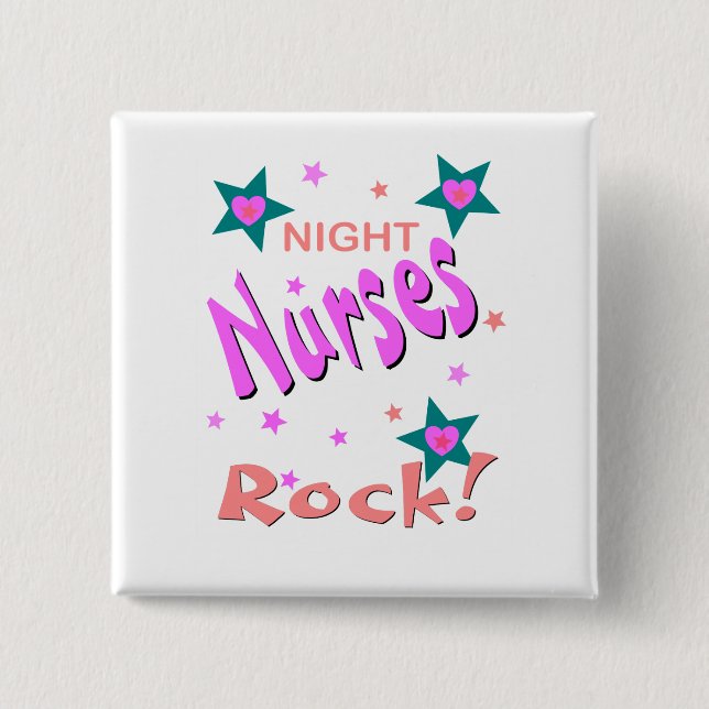 Night Nurses Rock 15 Cm Square Badge (Front)