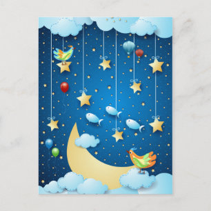 Night of big luna postcard