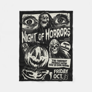 Night Of Horrors Spooky Skeleton Jack O Lantern Ha Fleece Blanket