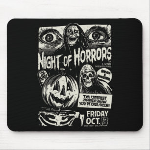 Night Of Horrors Spooky Skeleton Jack O Lantern Ha Mouse Mat