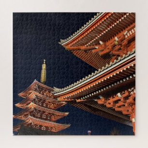 Night of Kaminarimon in Tokyo Japan Jigsaw Puzzle