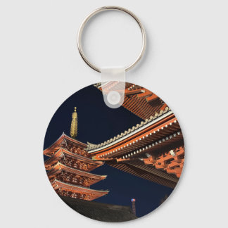 Night of Kaminarimon in Tokyo Japan Key Ring