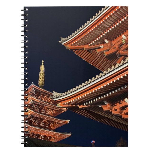 Night of Kaminarimon in Tokyo Japan Notebook (Front)