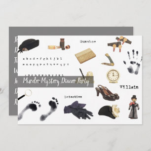 Night of Murder Mystery Who Done It Dinner Party Invitation