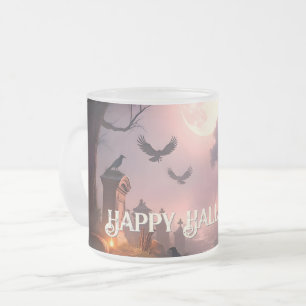Night of Shadows – A Halloween Spell Awakens Frosted Glass Coffee Mug