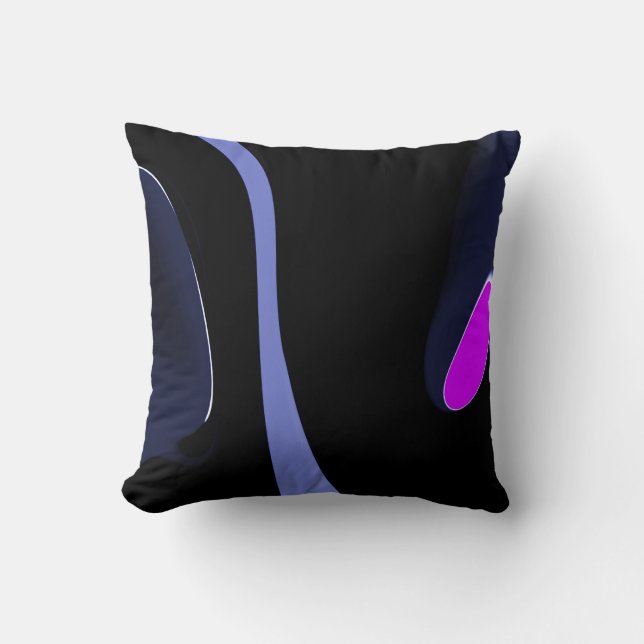 Night of the Comet: Abstract Blue, Purple & Black Cushion (Front)