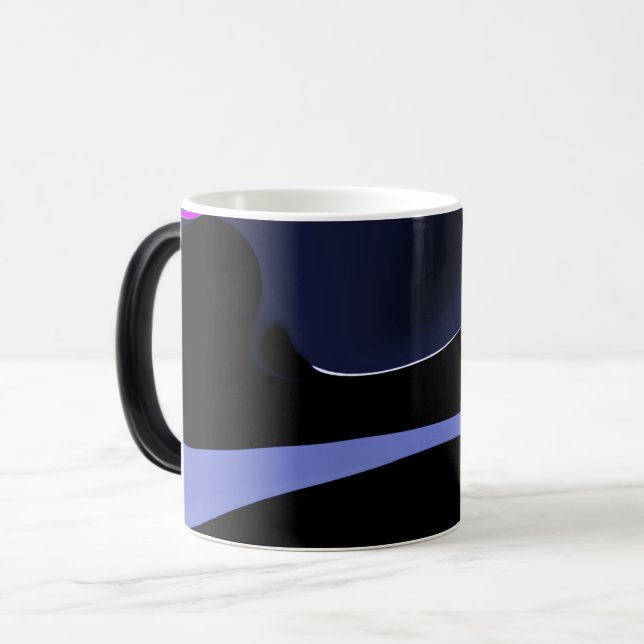 Night of the Comet: Abstract Blue, Purple & Black Magic Mug (Front Left)