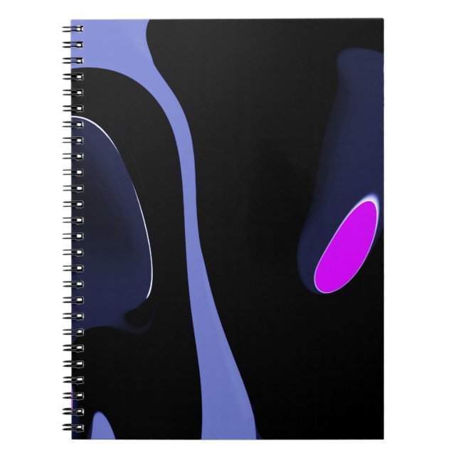 Night of the Comet: Abstract Blue, Purple & Black Notebook (Front)