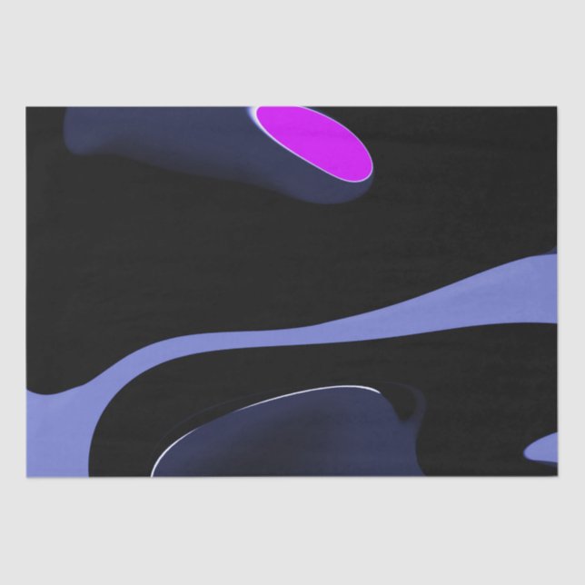 Night of the Comet: Abstract Blue, Purple & Black Tissue Paper (Front)