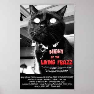 Night of the Living Frazz! Cat Horror Movie Poster