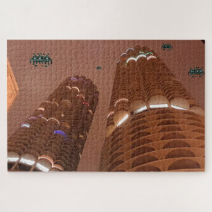 Night of the Marina City Invaders Jigsaw Puzzle