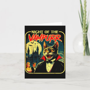 Night Of The Vampurr Funny Cat Halloween Card