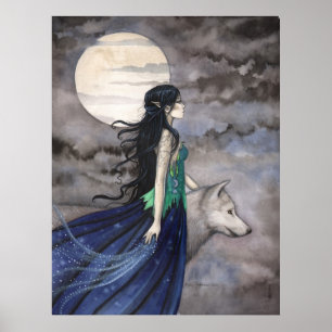 Night of the Wolf Fantasy Art Poster
