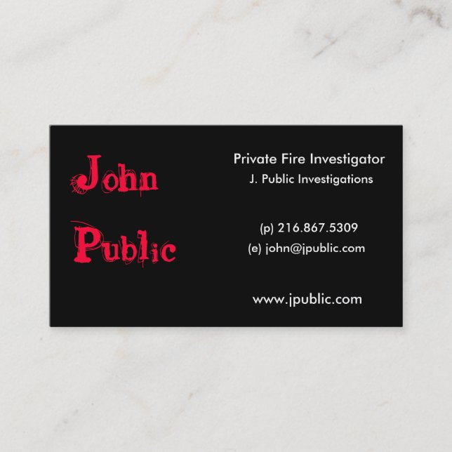 Night on Fire Business Card (Front)