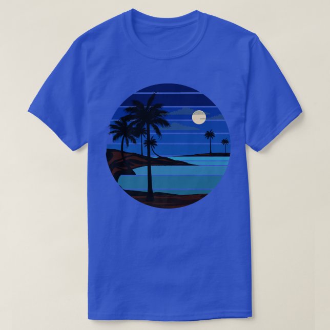 night on the beach retro vintage265 T-Shirt (Design Front)