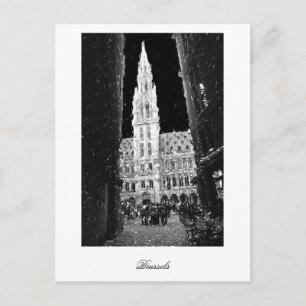 Night On The Grand Place, Brussels Postcard
