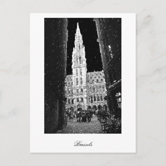 Night On The Grand Place, Brussels Postcard (Front)