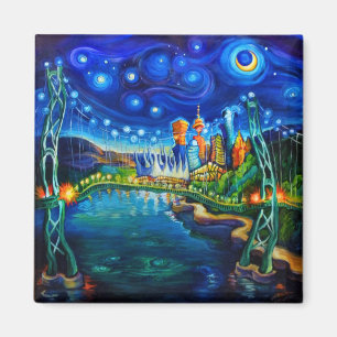 Night Out Across Lion's Gate Magnet