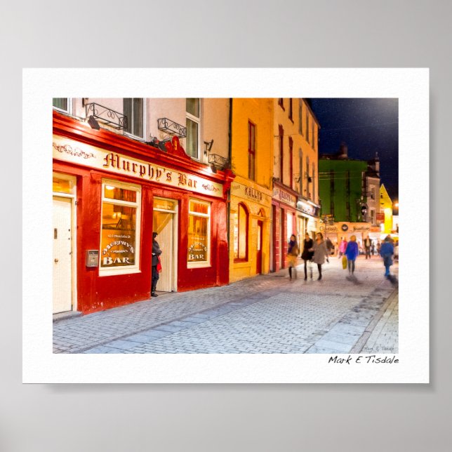 Night Out At The Pubs In Galway Ireland - Mini Poster (Front)