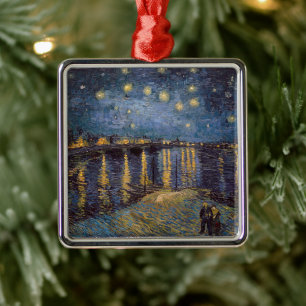 Night Over Rhone River Starry Vincent Van Gogh Metal Tree Decoration