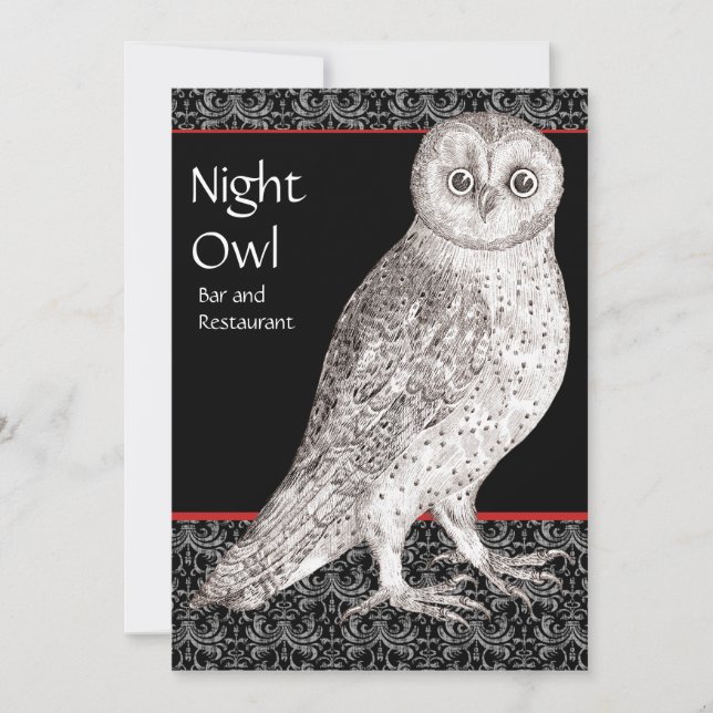Night Owl Advertising Card or Party Invitation (Front)