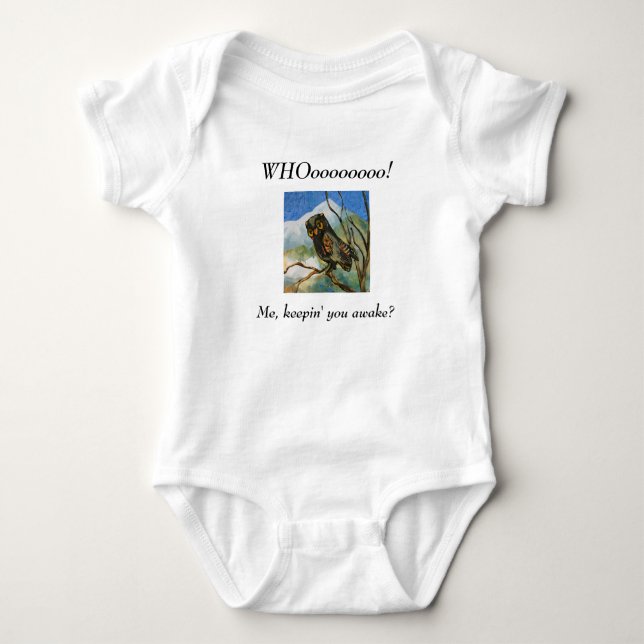 Night Owl  Baby Bodysuit (Front)