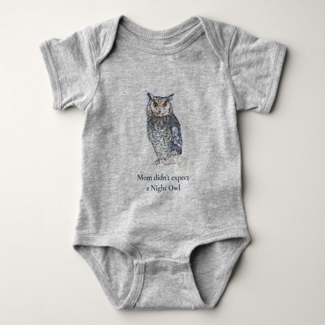 Night Owl Baby Bodysuit (Front)