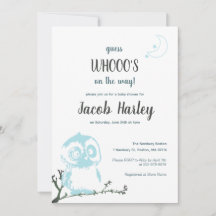 Night Owl Baby Shower Invitation