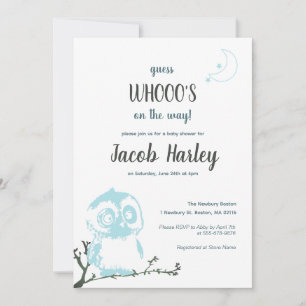 Night Owl Baby Shower Invitation