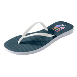 Night Owl, Beautiful Pink Purple Abstract Pop Art Flip Flops